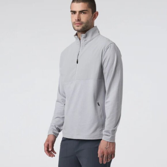 Men! Vuori Sunday Element Half Zip Light Gray size Small - Picture 1 of 8